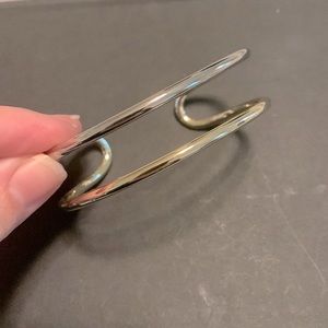 Two Tone Open Cuff Bracelet- Silver and Gold - Modern - Minimalist - Sculptural